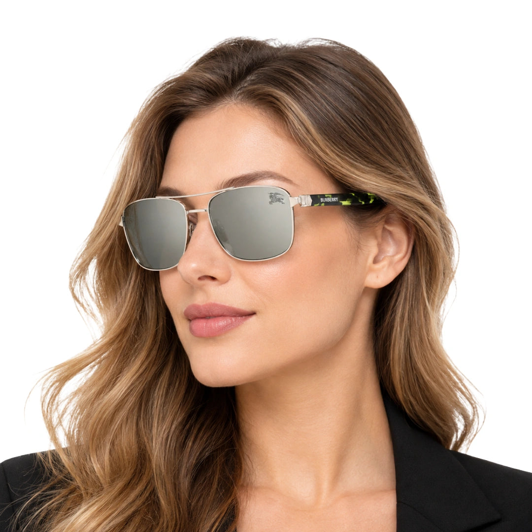 Burberry 0BE3163 | Structured Rectangular Designer Sunglasses-15