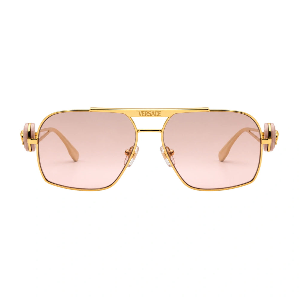 Versace 0VE2269 | Square Double-Bridge Metal Sunglasses