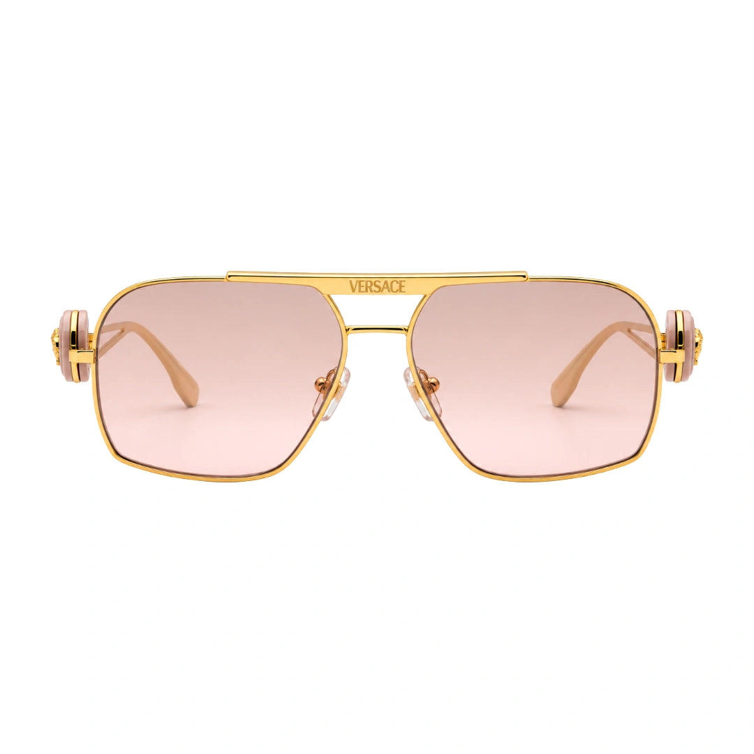 Versace 0VE2269 | Square Double-Bridge Metal Sunglasses