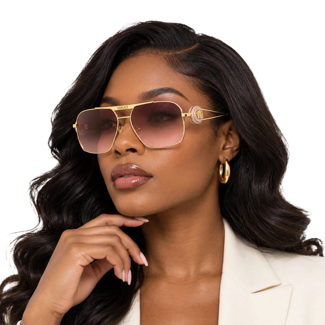 Versace 0VE2269 | Square Double-Bridge Metal Sunglasses-zoom-6