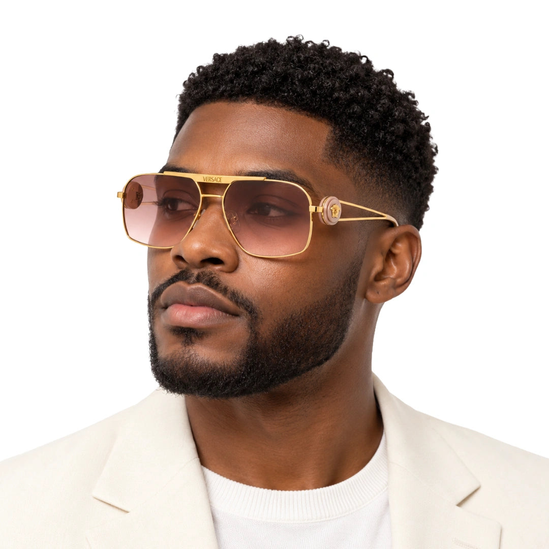 Versace 0VE2269 | Square Double-Bridge Metal Sunglasses-zoom-7