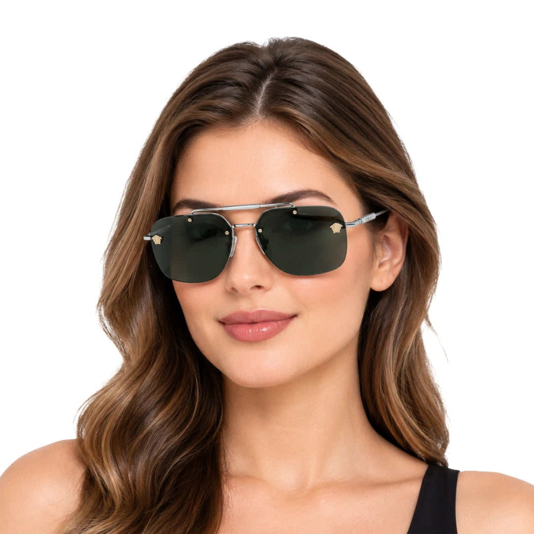 Versace 0VE2296 | Metal Navigator Double-Bridge Sunglasses-6