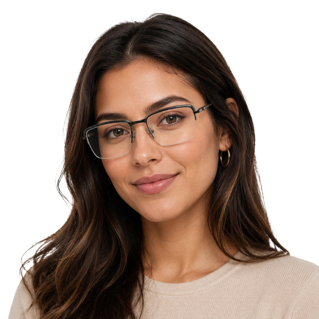 5STAR LINK 88612 | Half-Rim Browline Rectangular Prescription Eyeglasses-zoom-26