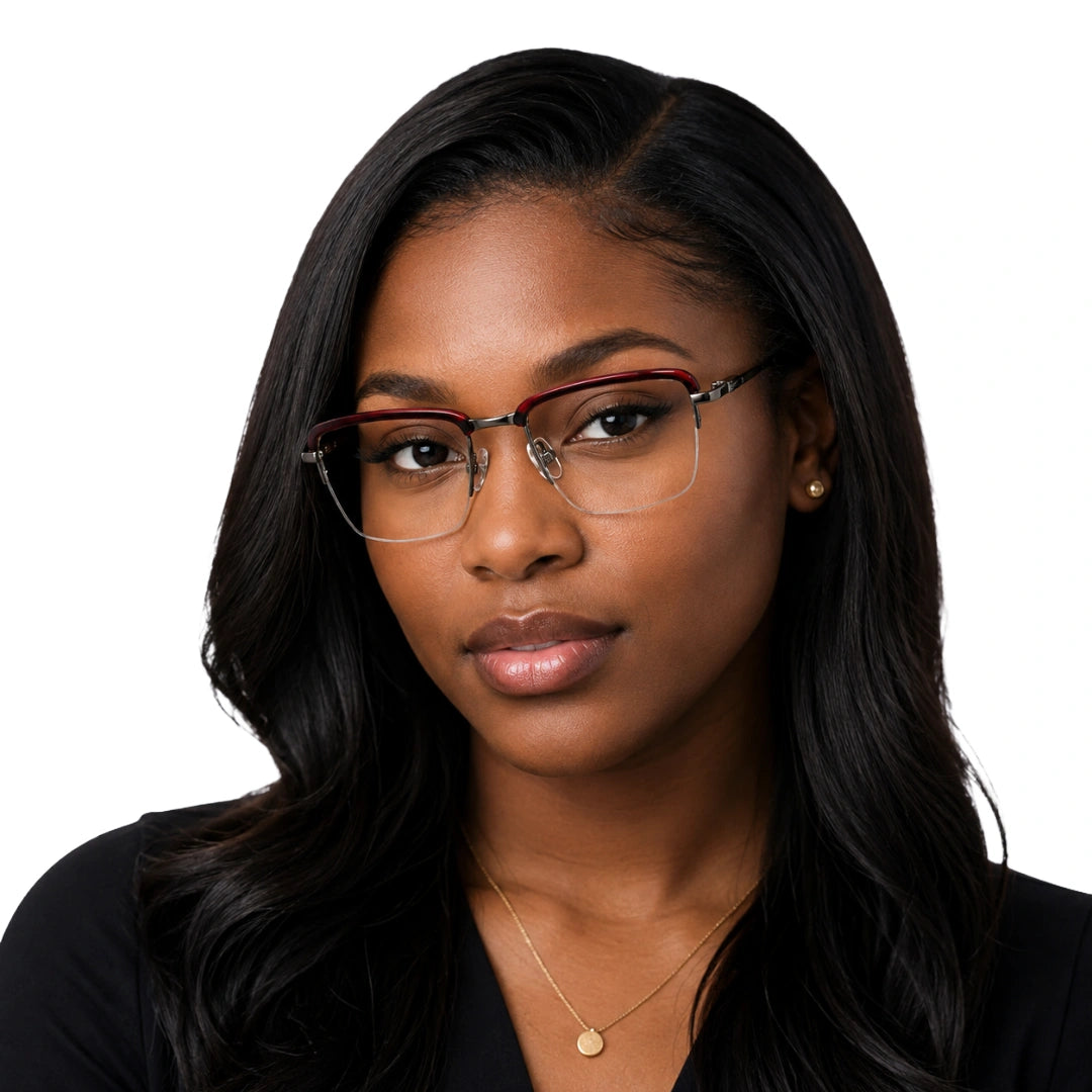 5STAR LINK 88612 | Half-Rim Browline Rectangular Prescription Eyeglasses-zoom-17