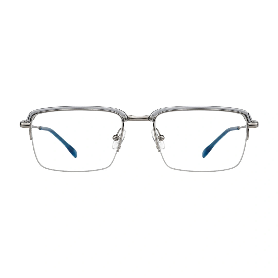 5STAR LINK 88612 | Half-Rim Browline Rectangular Prescription Eyeglasses-1