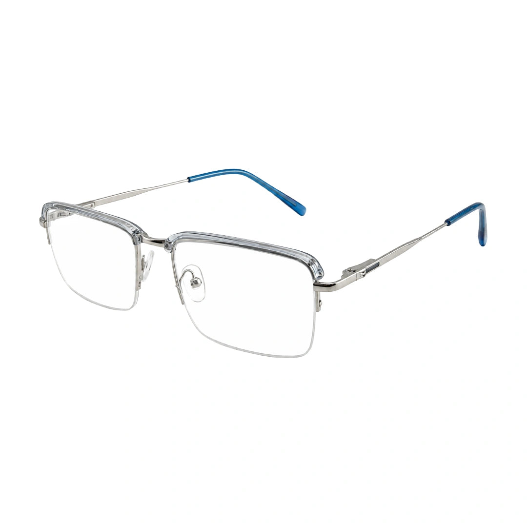 5STAR LINK 88612 | Half-Rim Browline Rectangular Prescription Eyeglasses