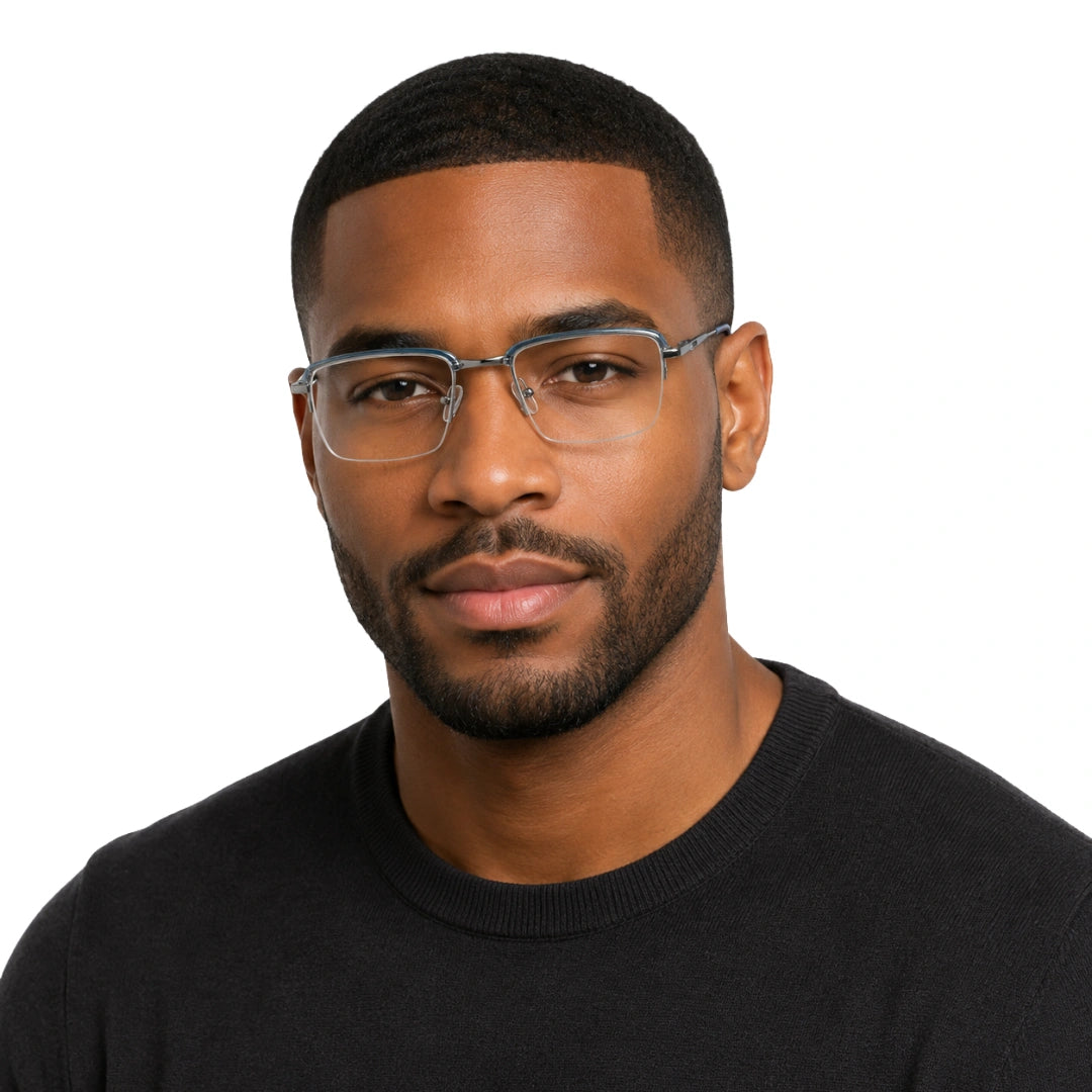 5STAR LINK 88612 | Half-Rim Browline Rectangular Prescription Eyeglasses-zoom-7