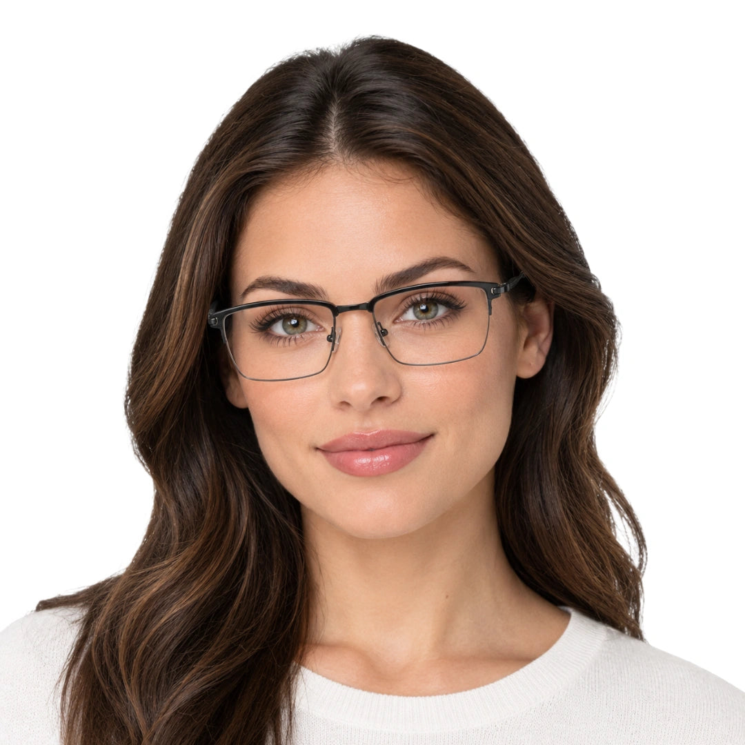 5STAR LINK 88614 | Half-Rim Rectangular Metal Eyeglasses-zoom-15