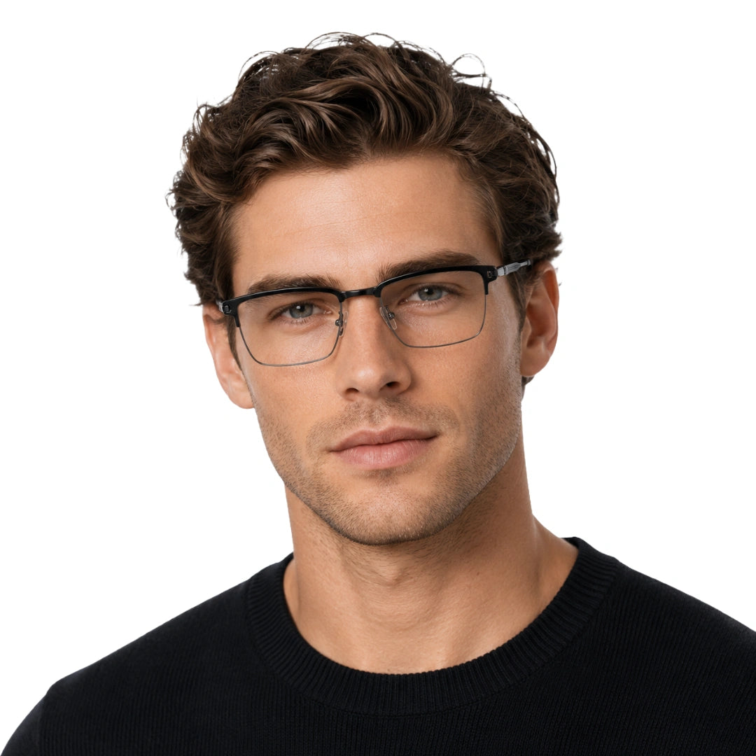 5STAR LINK 88614 | Half-Rim Rectangular Metal Eyeglasses-18