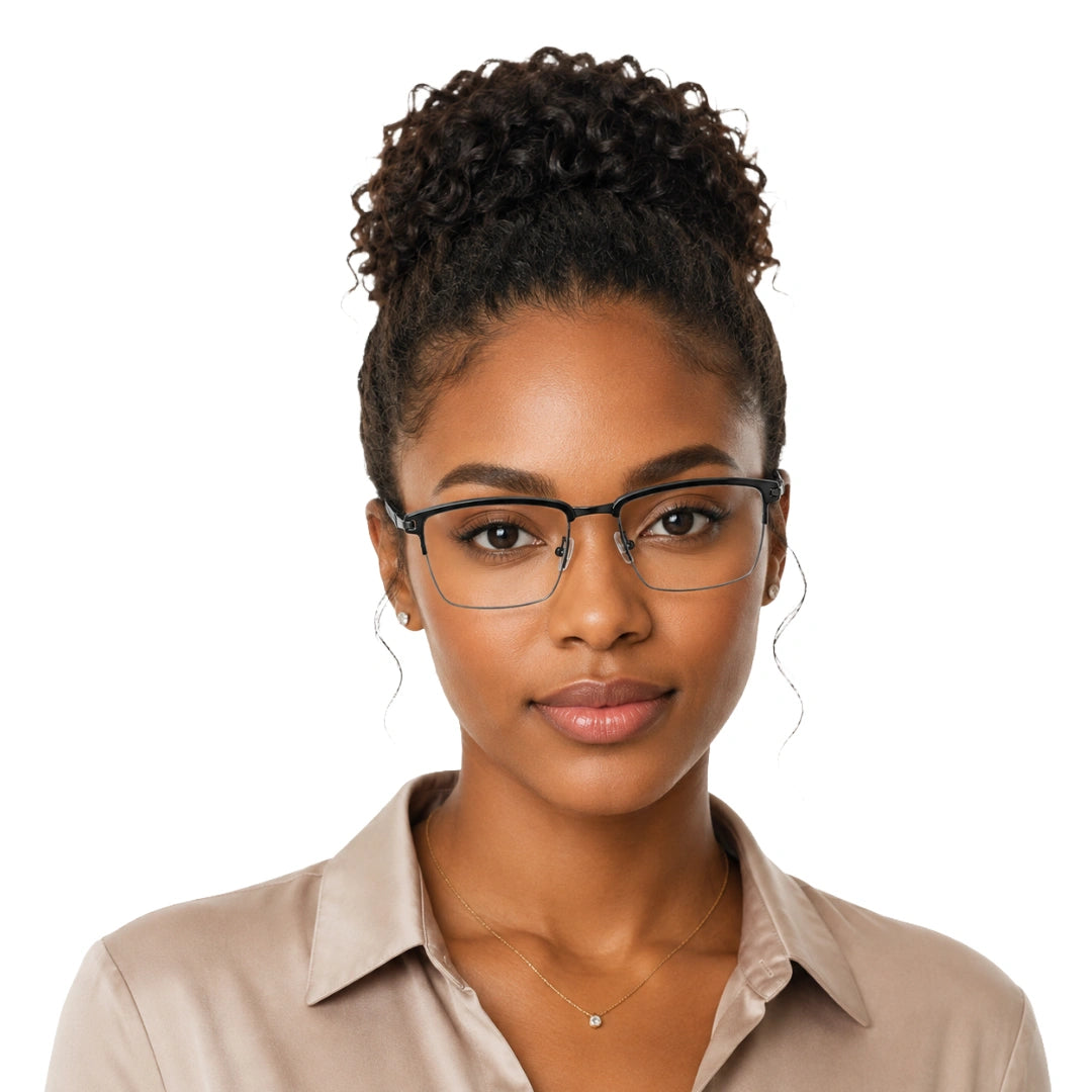5STAR LINK 88614 | Half-Rim Rectangular Metal Eyeglasses-zoom-16