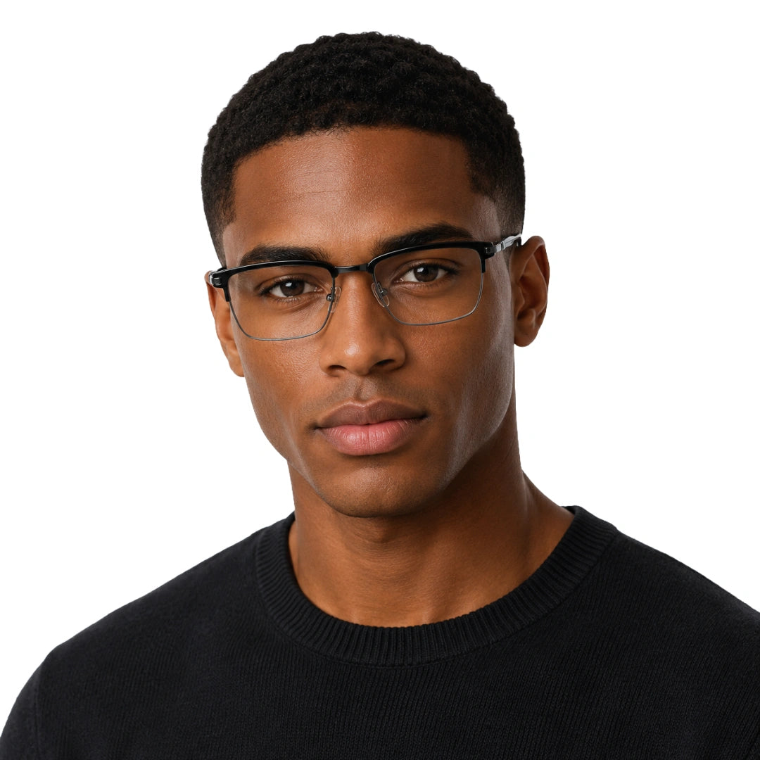 5STAR LINK 88614 | Half-Rim Rectangular Metal Eyeglasses-zoom-17