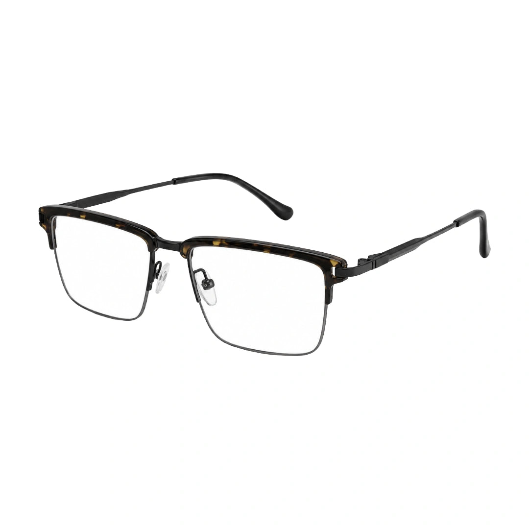 5STAR LINK 88614 | Half-Rim Rectangular Metal Eyeglasses-2