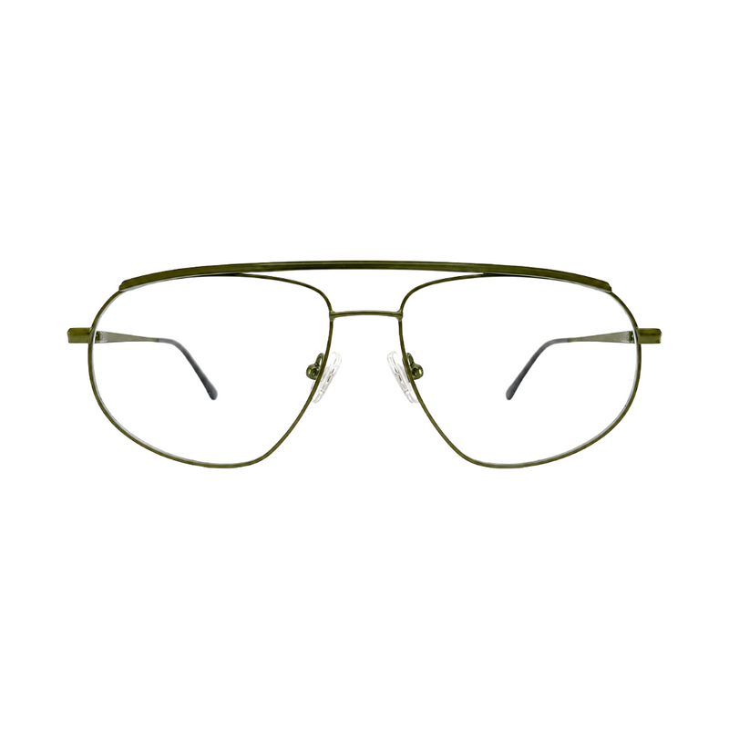 Zoe Miller-Elite Collection-ELT-9195 Matte Olive Green Metal Eyeglasses-zoom-