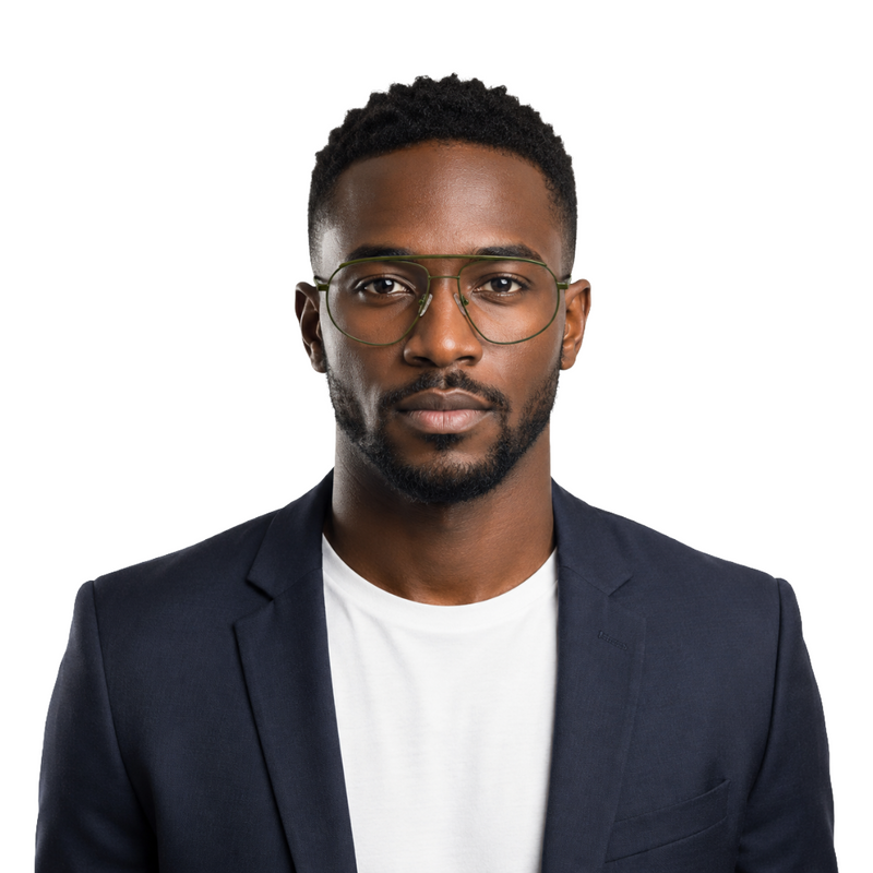 Zoe Miller-Elite Collection-ELT-9195 Matte Olive Green Metal Eyeglasses-zoom-