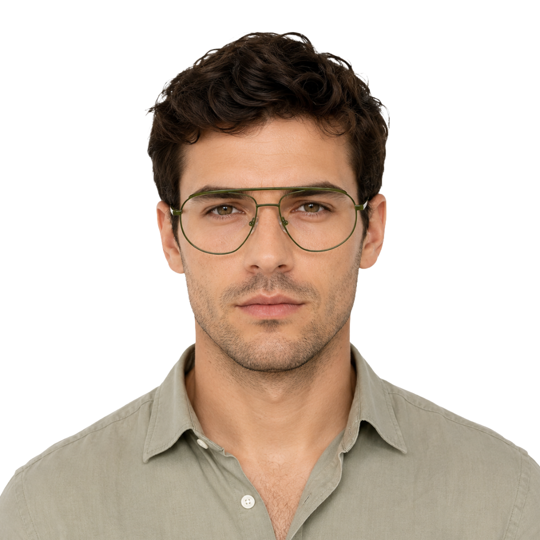 Zoe Miller-Elite Collection-ELT-9195 Matte Olive Green Metal Eyeglasses-zoom-9