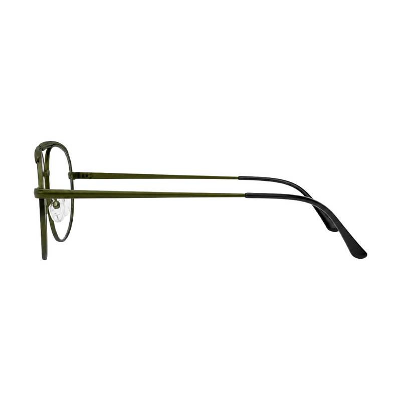 Zoe Miller-Elite Collection-ELT-9195 Matte Olive Green Metal Eyeglasses-zoom-