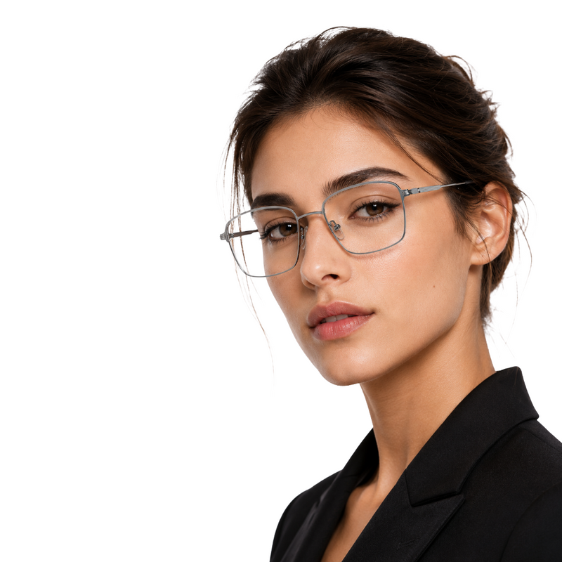 ELT 9196 Gunmetal Square Eyeglasses-zoom-