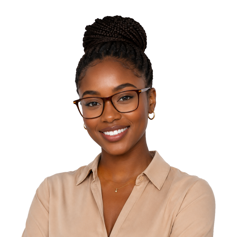 Elegant Dark Brown Eyeglasses Frame | Lightweight & Comfortable Daily Wear-zoom-