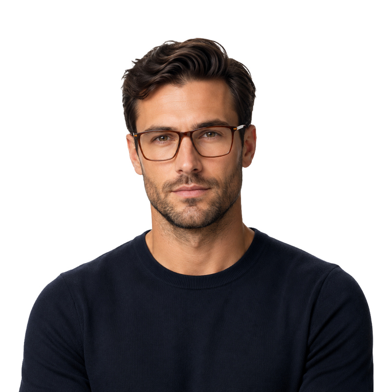 Elegant Dark Brown Eyeglasses Frame | Lightweight & Comfortable Daily Wear-zoom-