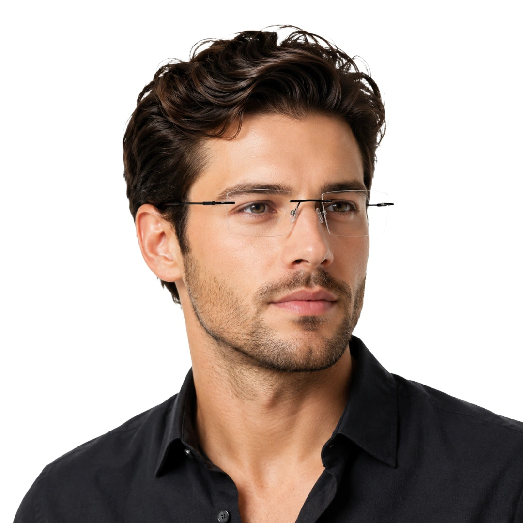 AFTER 8803 Rimless Rectangle Prescription Glasses-zoom-7