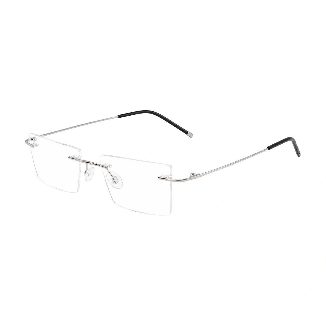 AFTER 8803 Rimless Rectangle Prescription Glasses-11