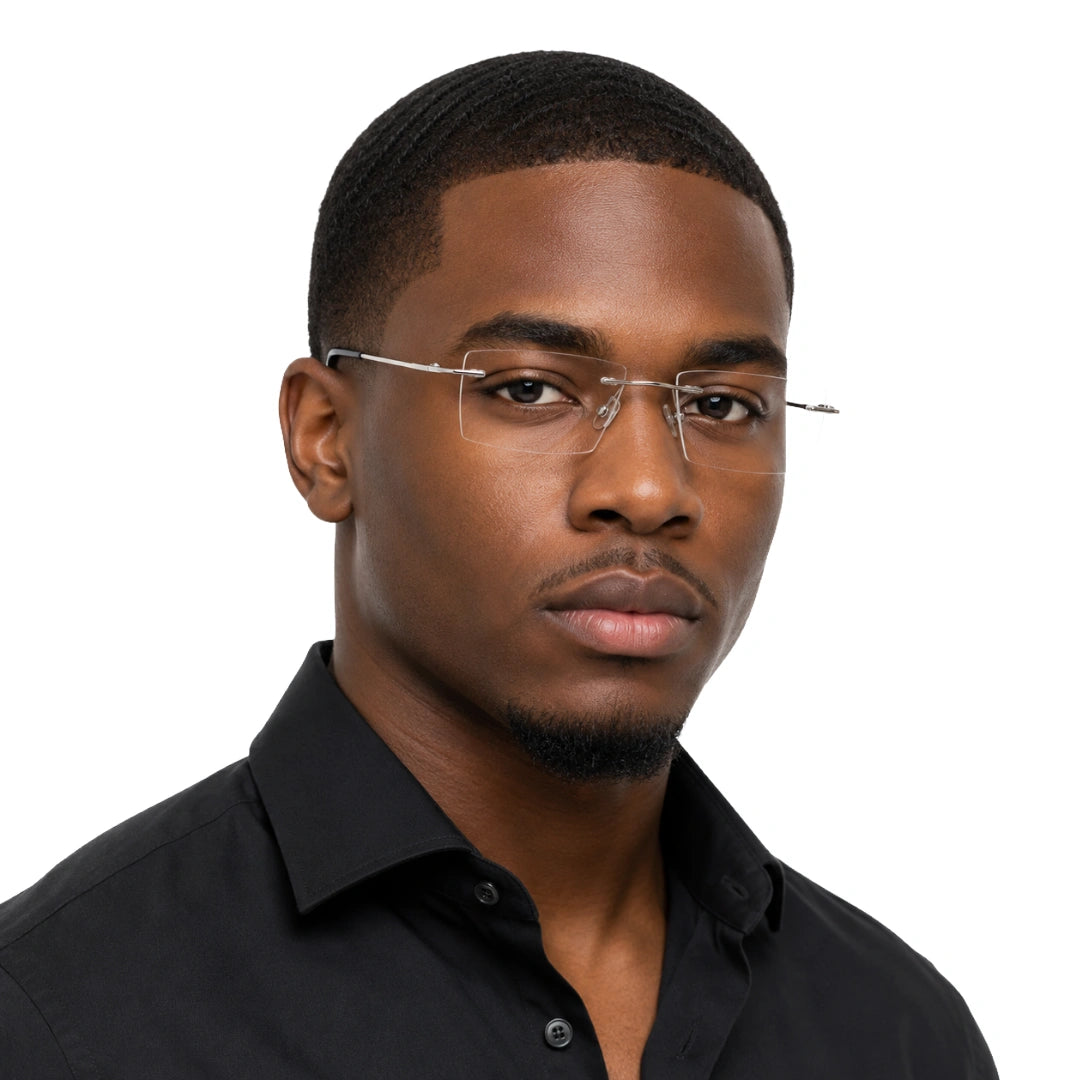 AFTER 8803 Rimless Rectangle Prescription Glasses-zoom-16