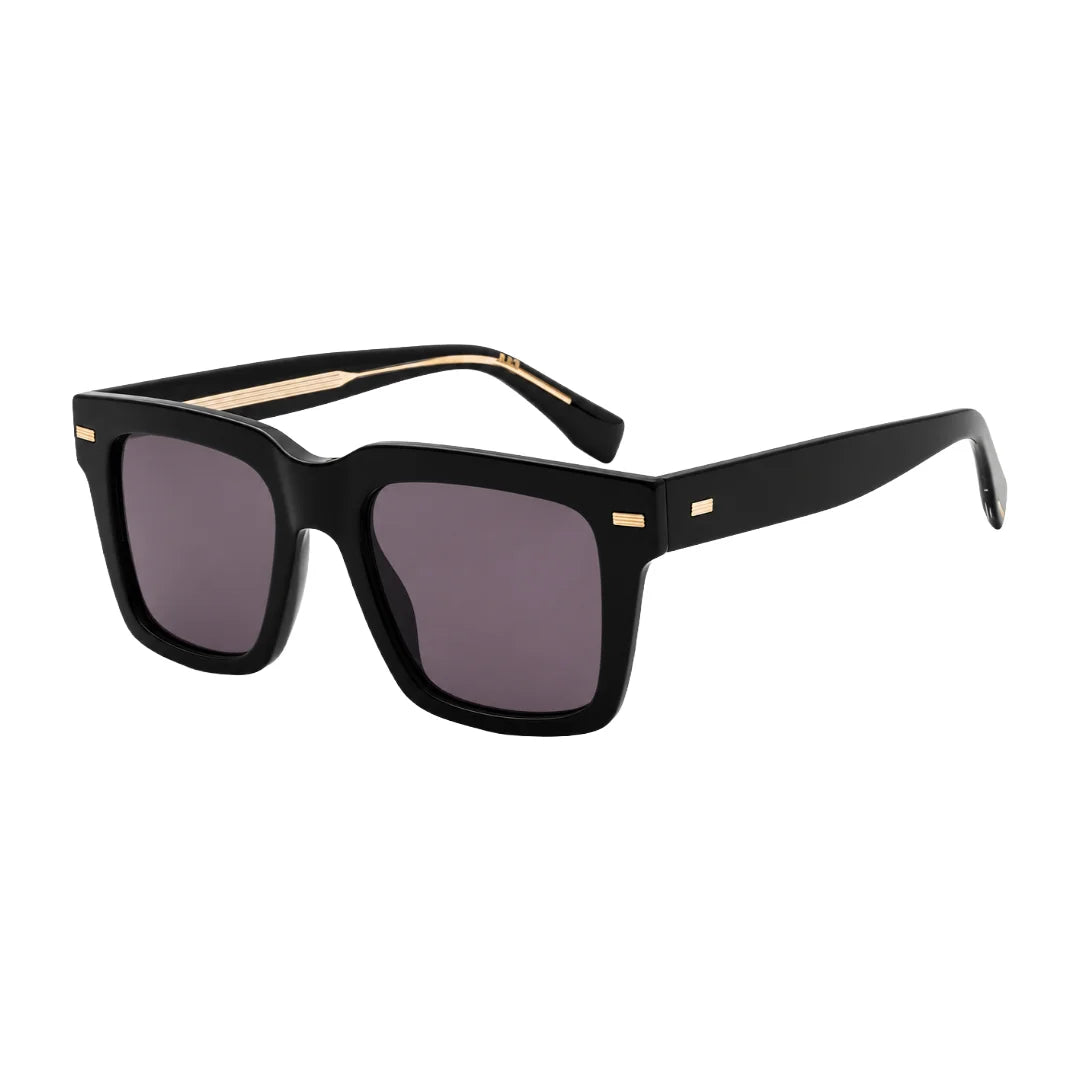 Hugo Boss BOSS 1442/S | Full-Rim Black Sunglasses with Gold Accents