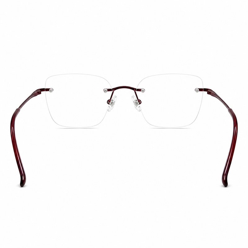 Zoe Miller Iconic Collection – ICN 3547 Rimless Optical Frame | Brown with Gold-zoom-