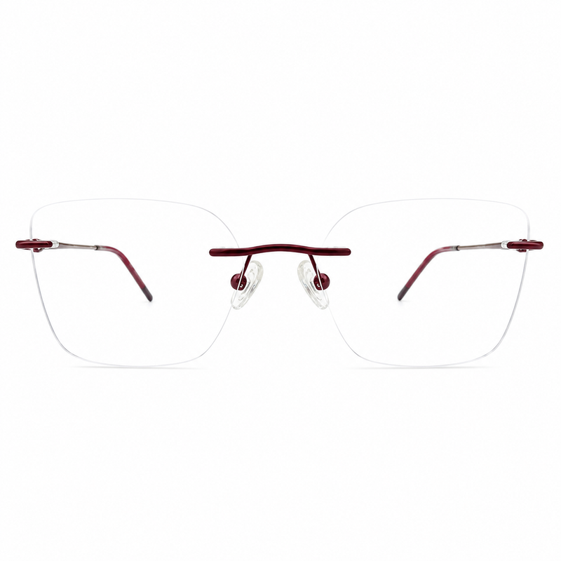 Zoe Miller Iconic Collection – ICN 3547 Rimless Optical Frame | Brown with Gold-zoom-