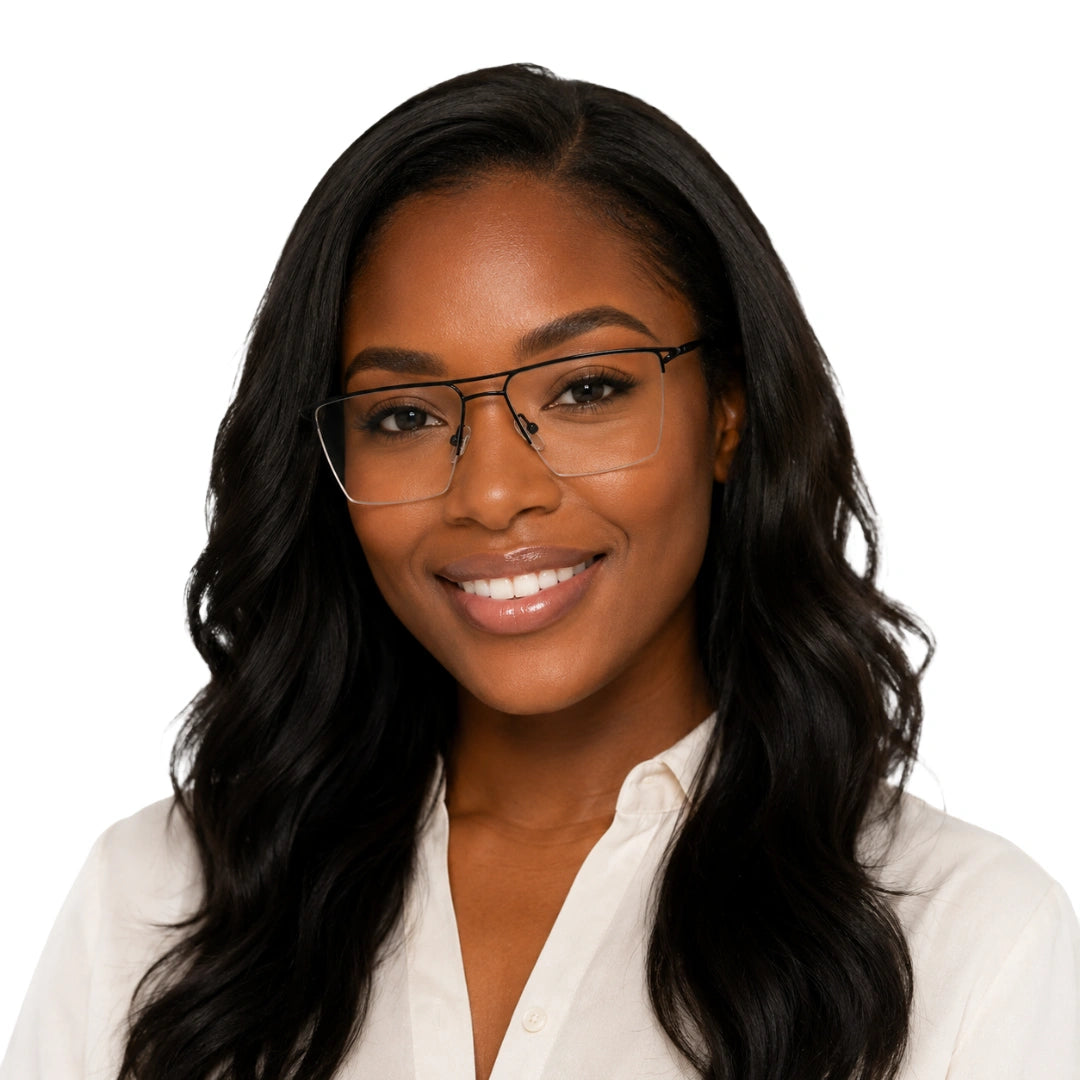 Zoe Miller ELT9225 | Half-Rim Double Bridge Rectangular Prescription Eyeglasses-zoom-6