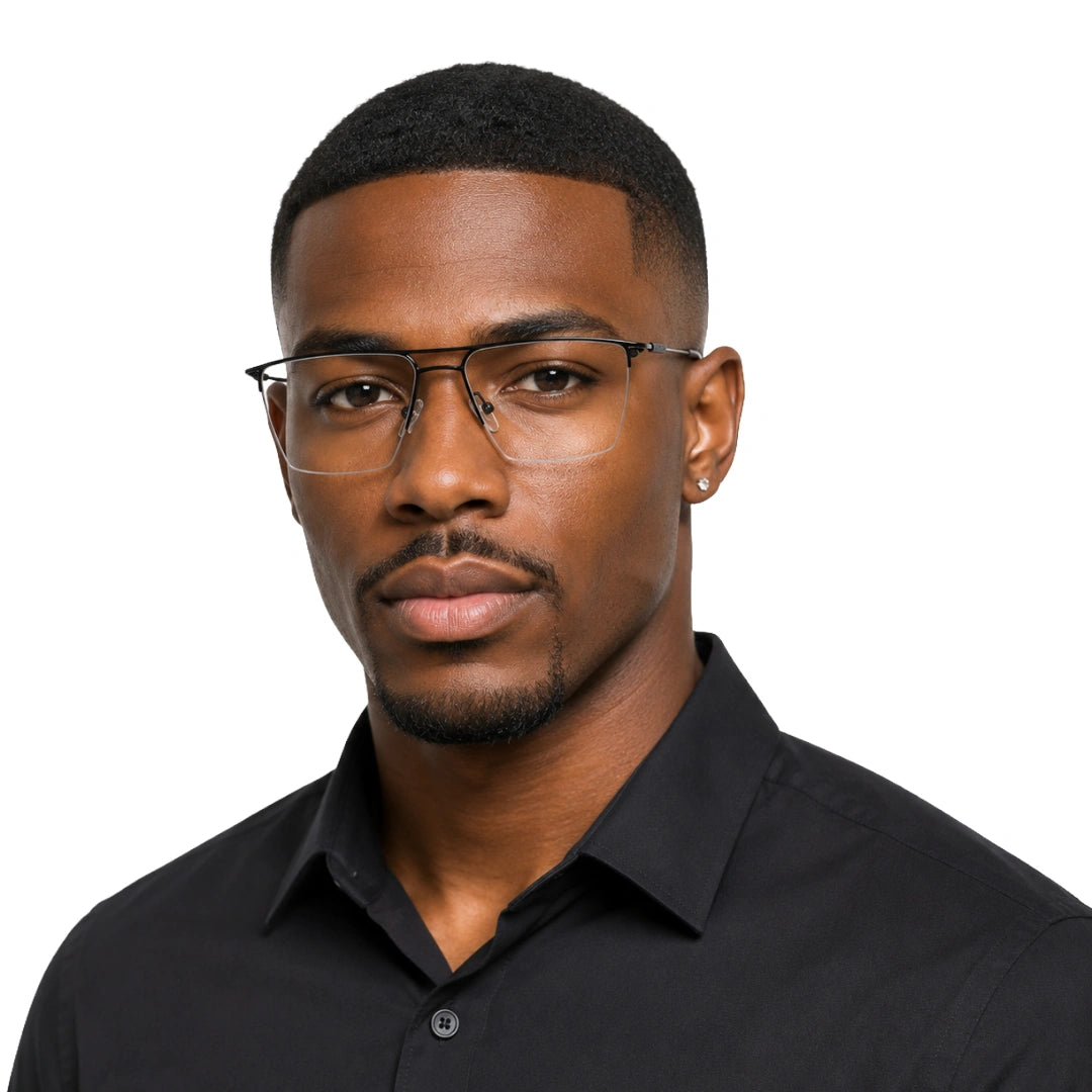 Zoe Miller ELT9225 | Half-Rim Double Bridge Rectangular Prescription Eyeglasses-7