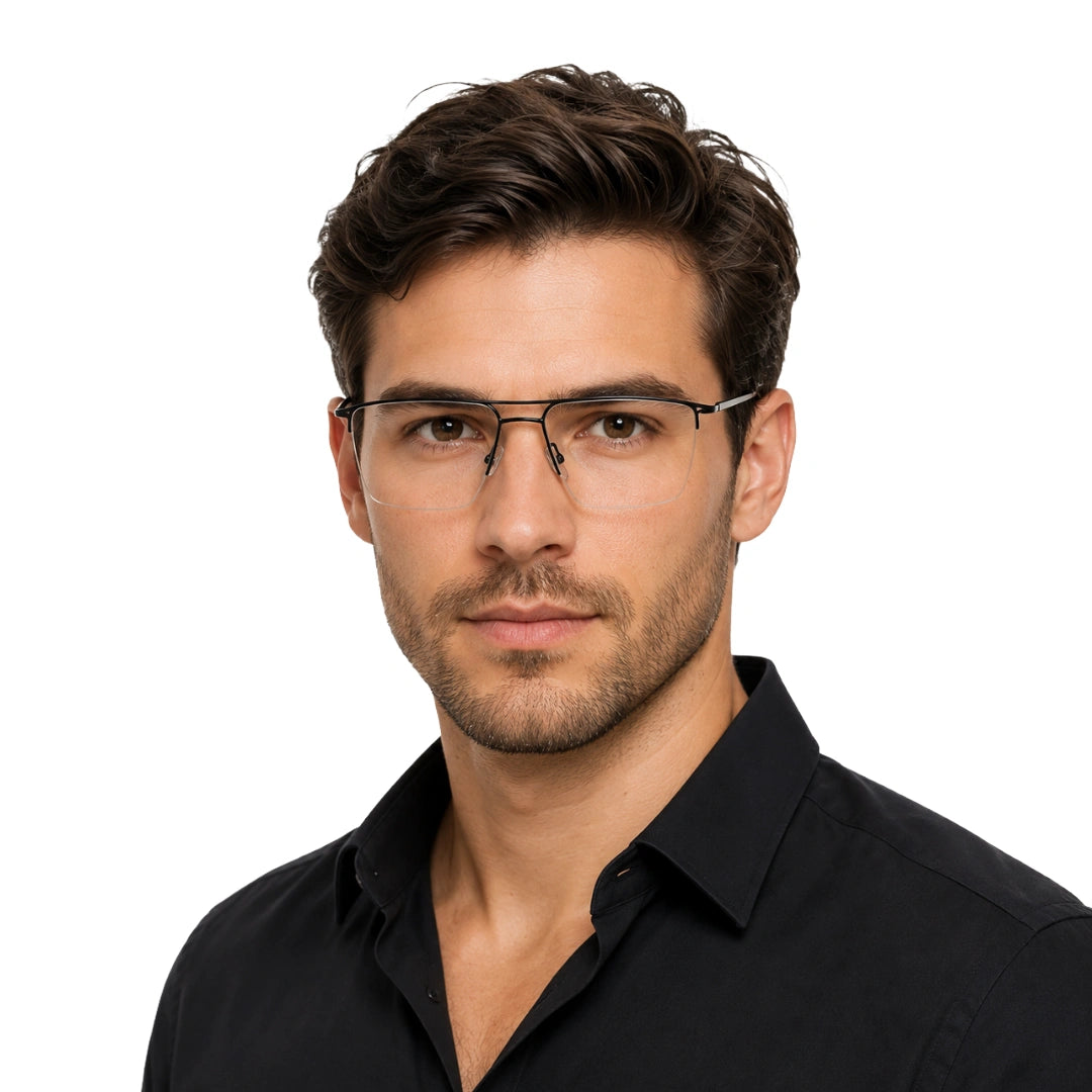 Zoe Miller ELT9225 | Half-Rim Double Bridge Rectangular Prescription Eyeglasses-9