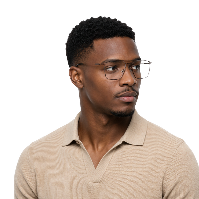 Zoe Miller Elite Collection – ELT 9226 Double Bridge Square Optical Frame | Brown-zoom-