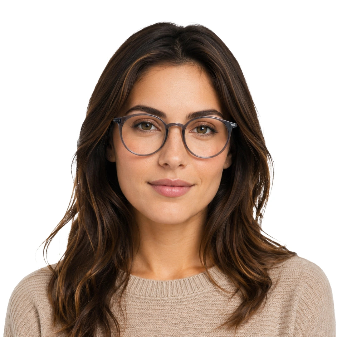 Zoe Miller ELT9234 | Smoky Transparent Round Eyeglasses-6