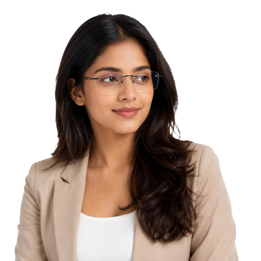 Zoe Miller ELT9258 | Modern Frameless Prescription Eyeglasses-8