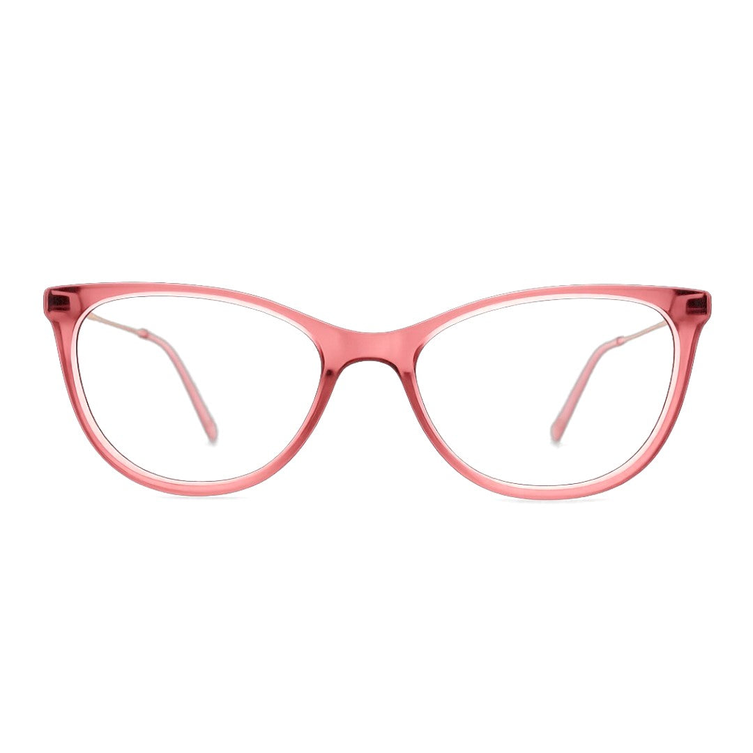 Premium Transparent Pink Eyeglasses | Classic Cat-Eye Shape for Women