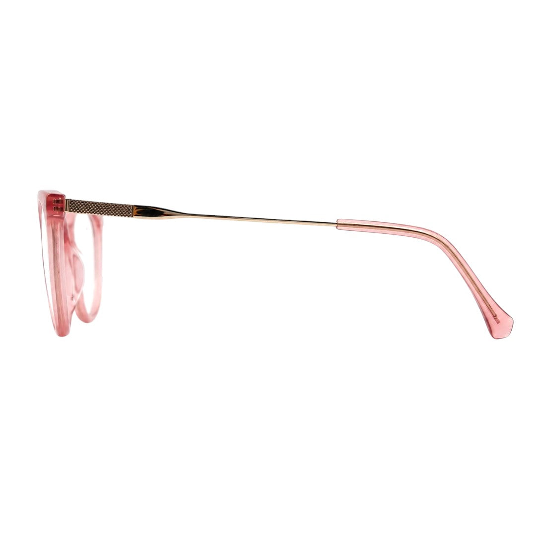 Premium Transparent Pink Eyeglasses | Classic Cat-Eye Shape for Women