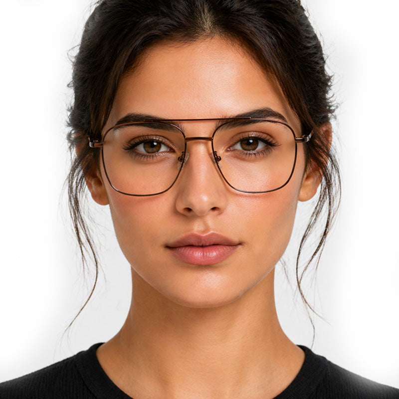 Premium Rectangular Metal Eyeglasses – Fashiow Style-7