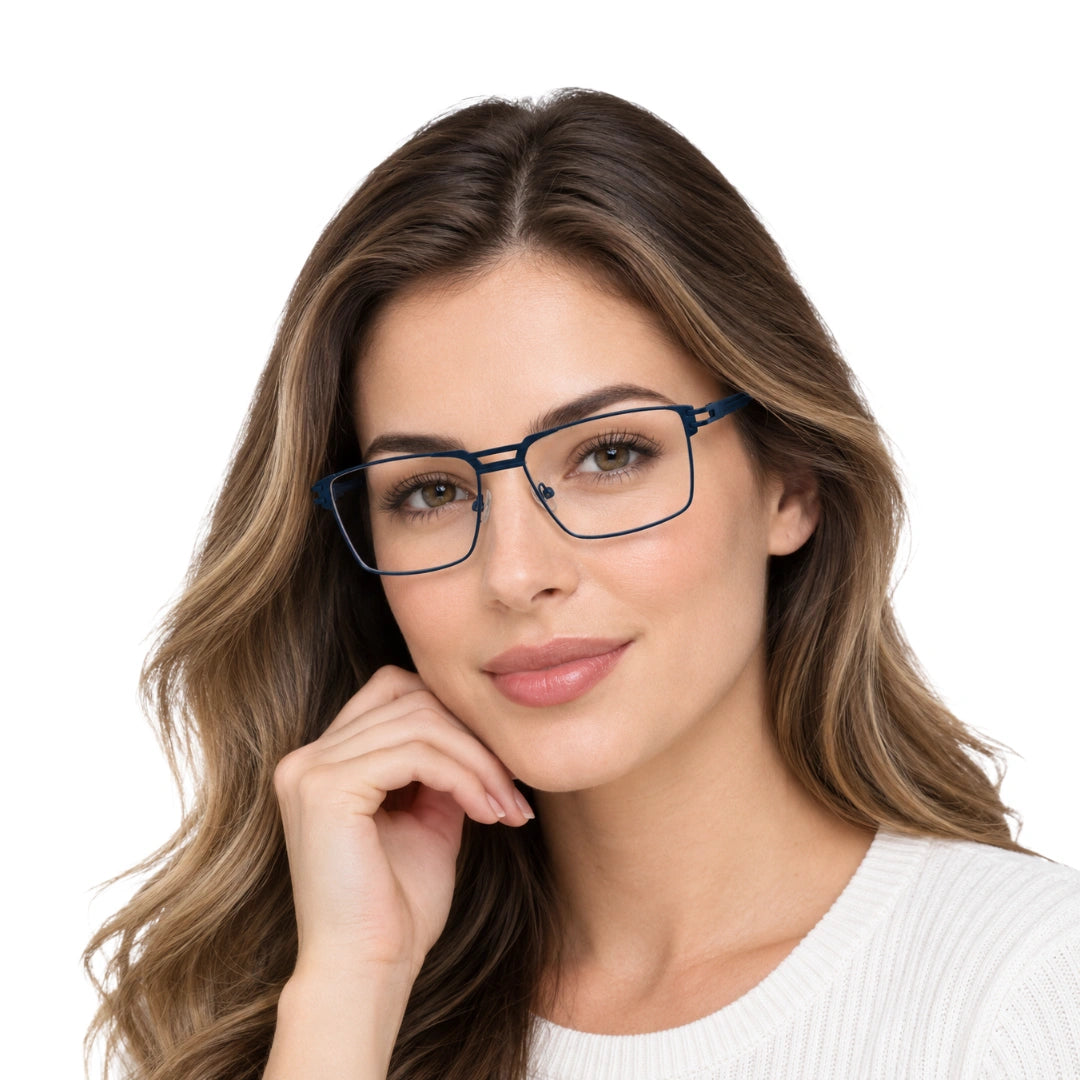 FARENHEIT 4043 | Half-Rim Rectangular Double Bridge Prescription Eyeglasses-zoom-6