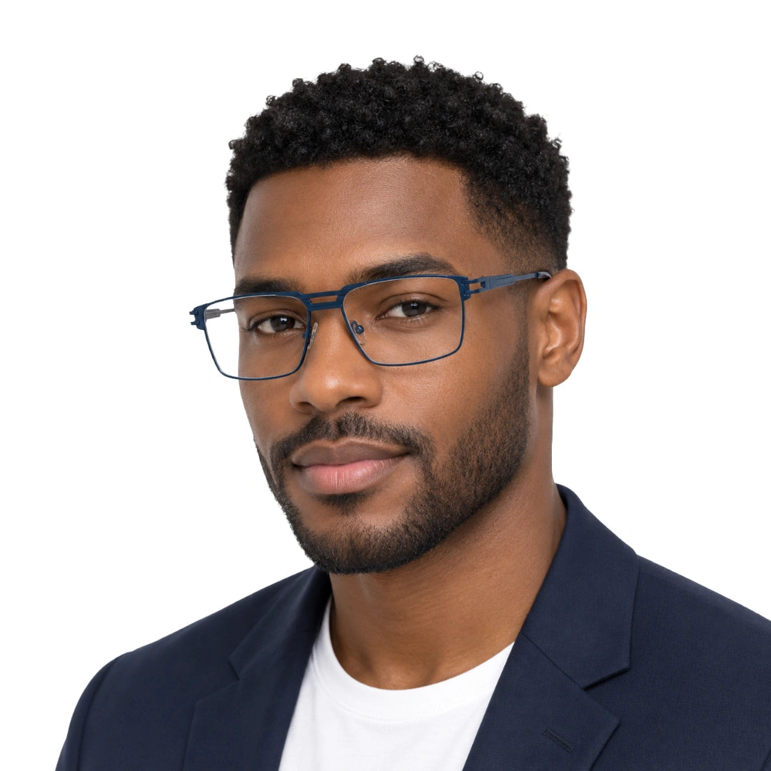 FARENHEIT 4043 | Half-Rim Rectangular Double Bridge Prescription Eyeglasses-9