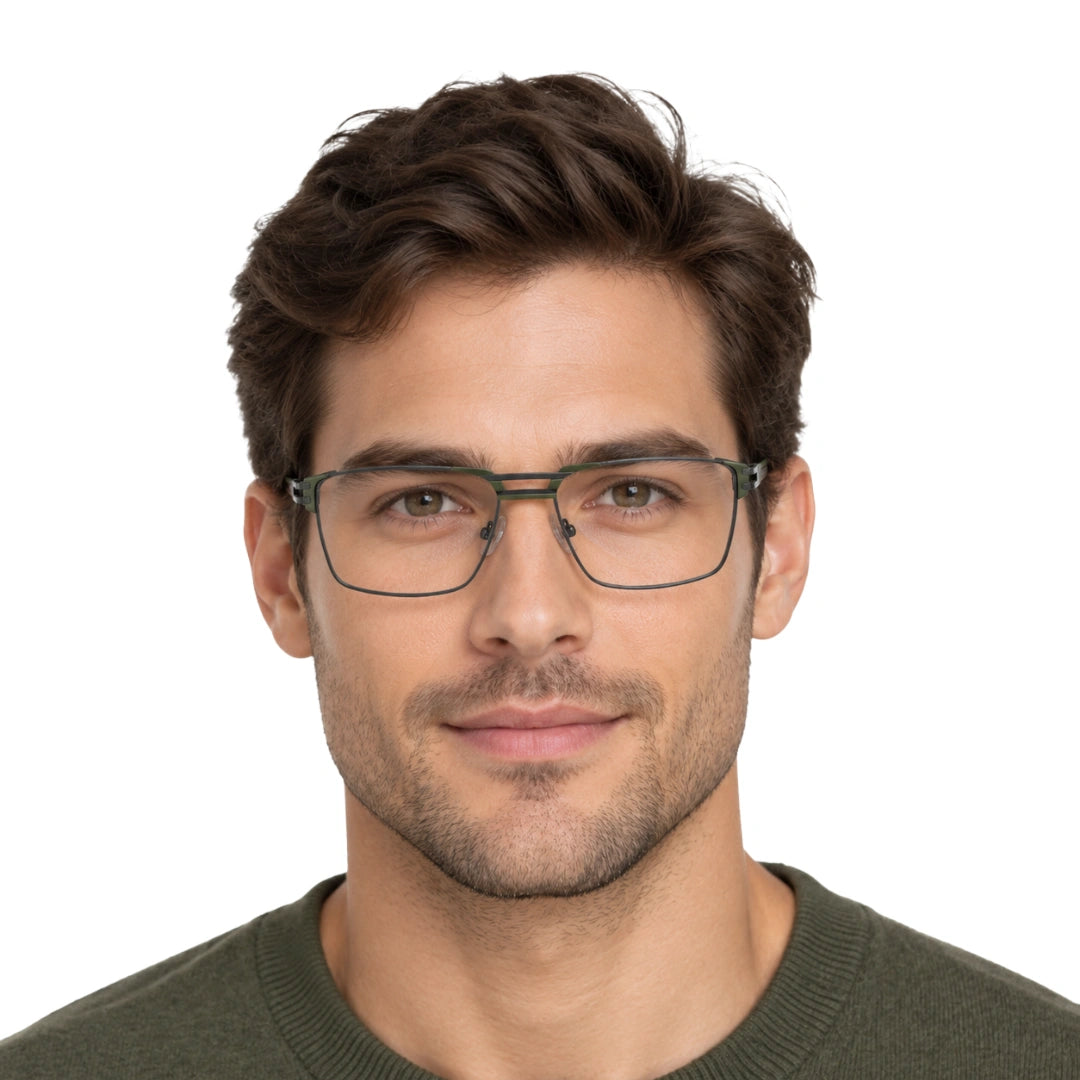 FARENHEIT 4043 | Half-Rim Rectangular Double Bridge Prescription Eyeglasses-zoom-16