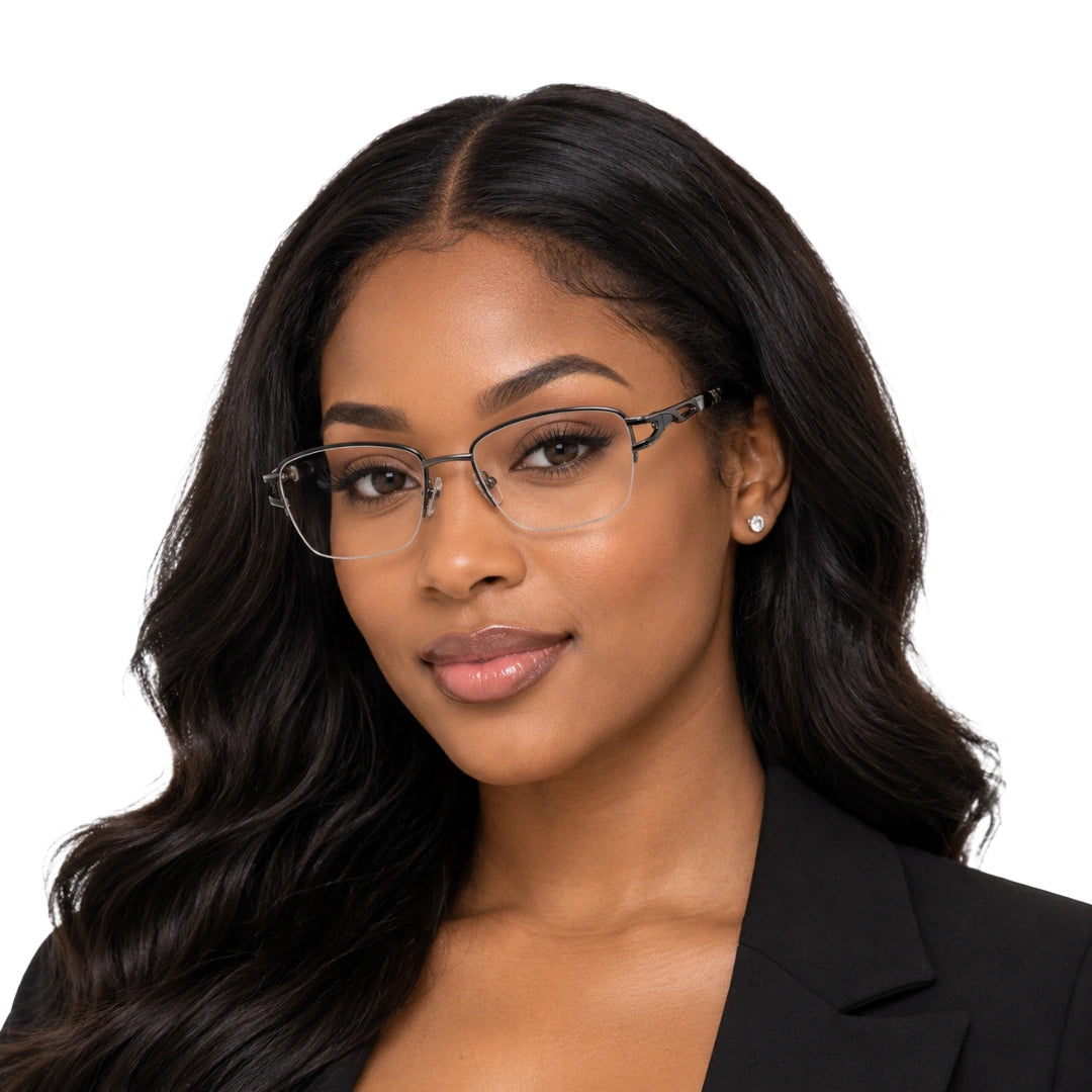 FARENHEIT 4045 | Lightweight Half-Rim Prescription Eyeglasses-zoom-8