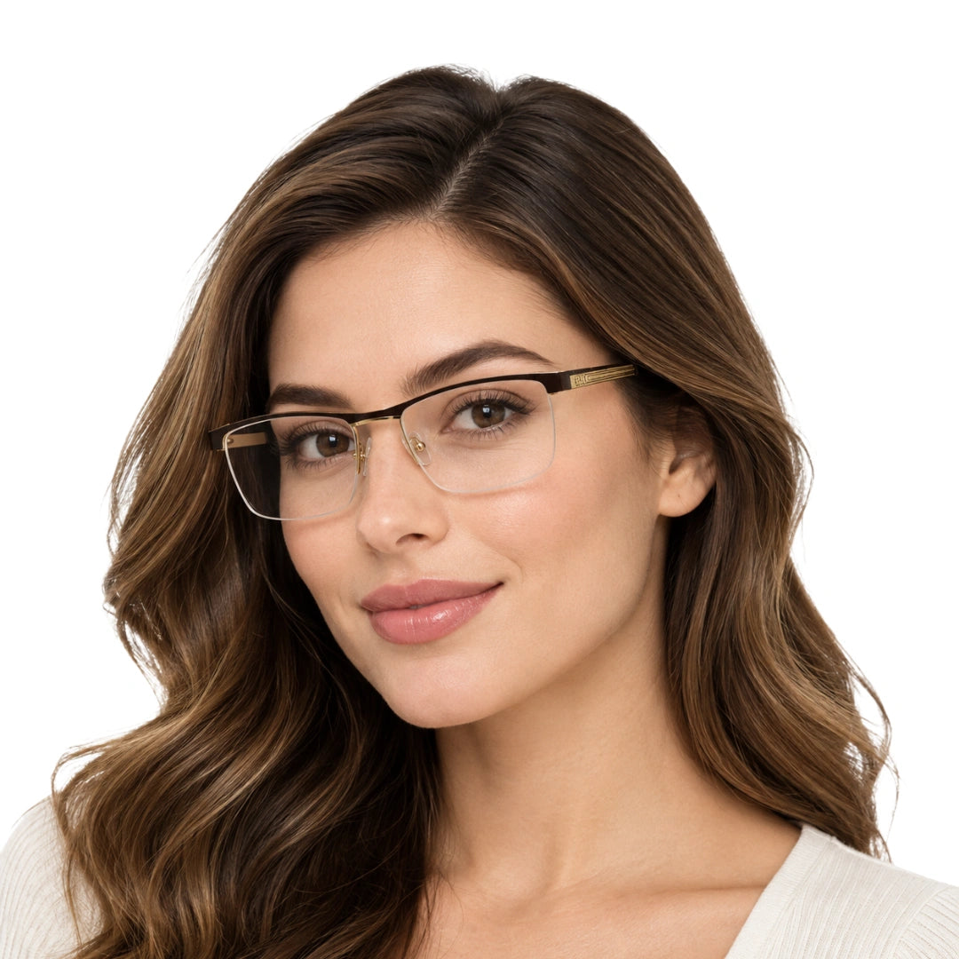 FARENHEIT 4046 | Modern Half-Rim Rectangular Prescription Eyeglasses-6
