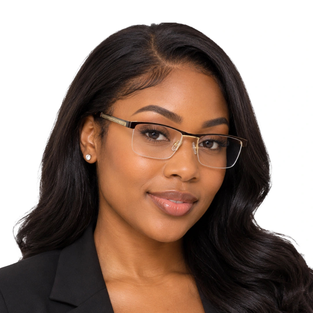 FARENHEIT 4046 | Modern Half-Rim Rectangular Prescription Eyeglasses-8