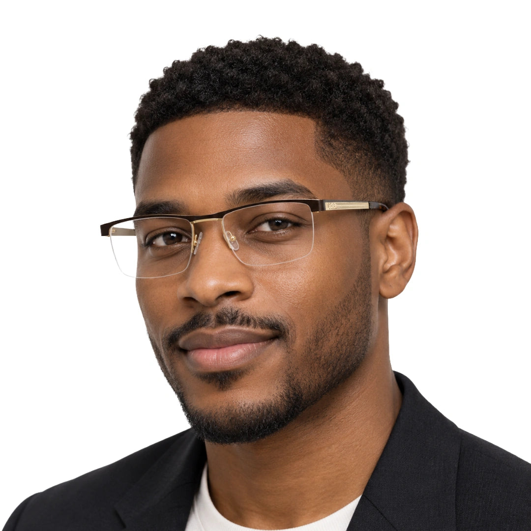 FARENHEIT 4046 | Modern Half-Rim Rectangular Prescription Eyeglasses-zoom-9