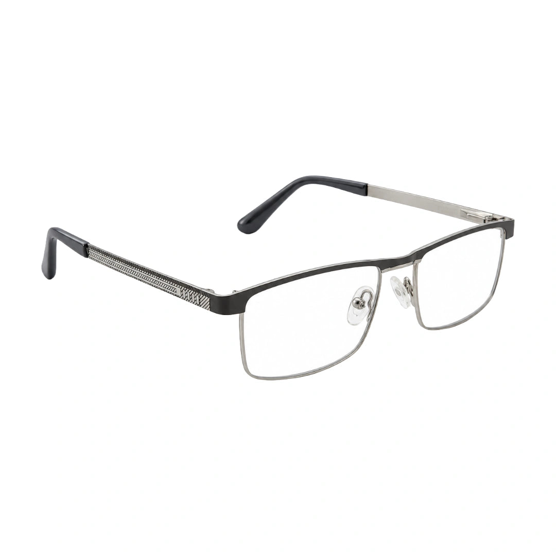FARENHEIT 4047 | Semi-Rimless Rectangle Prescription Eyeglasses-zoom-5