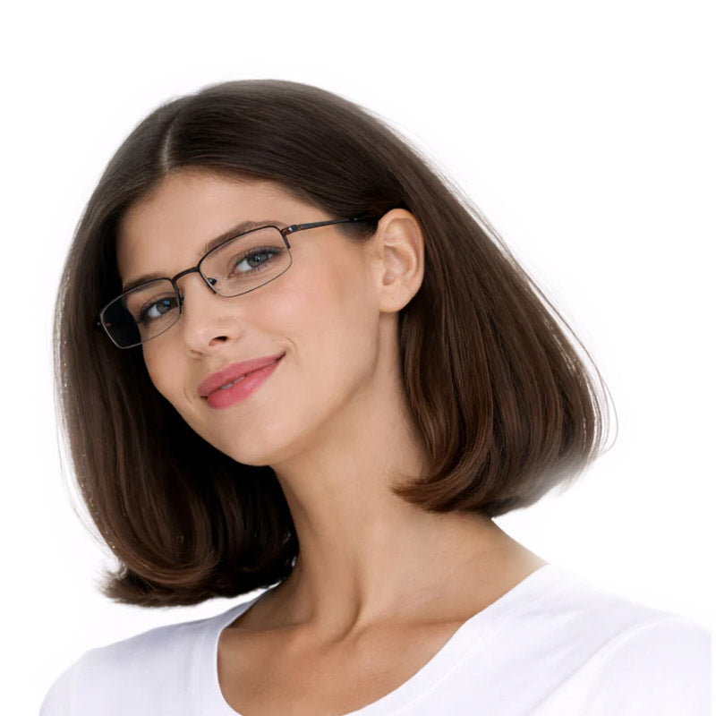 Fashion Style Visionary Optical Frame - Black Metal Rectangular Eyeglasses-7