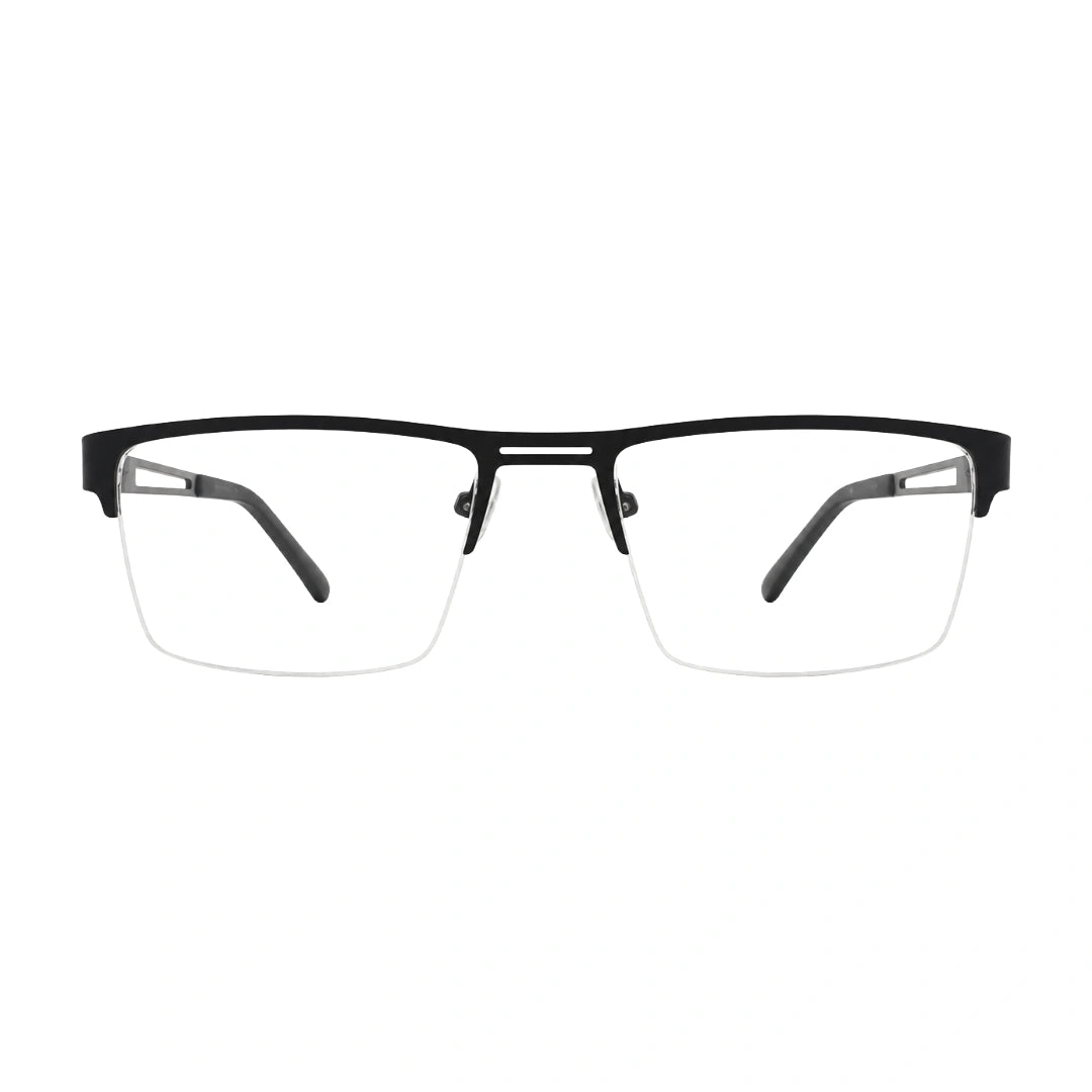 GREY JACK 8001 | Half-Rim Rectangular Prescription Eyeglasses-zoom-1