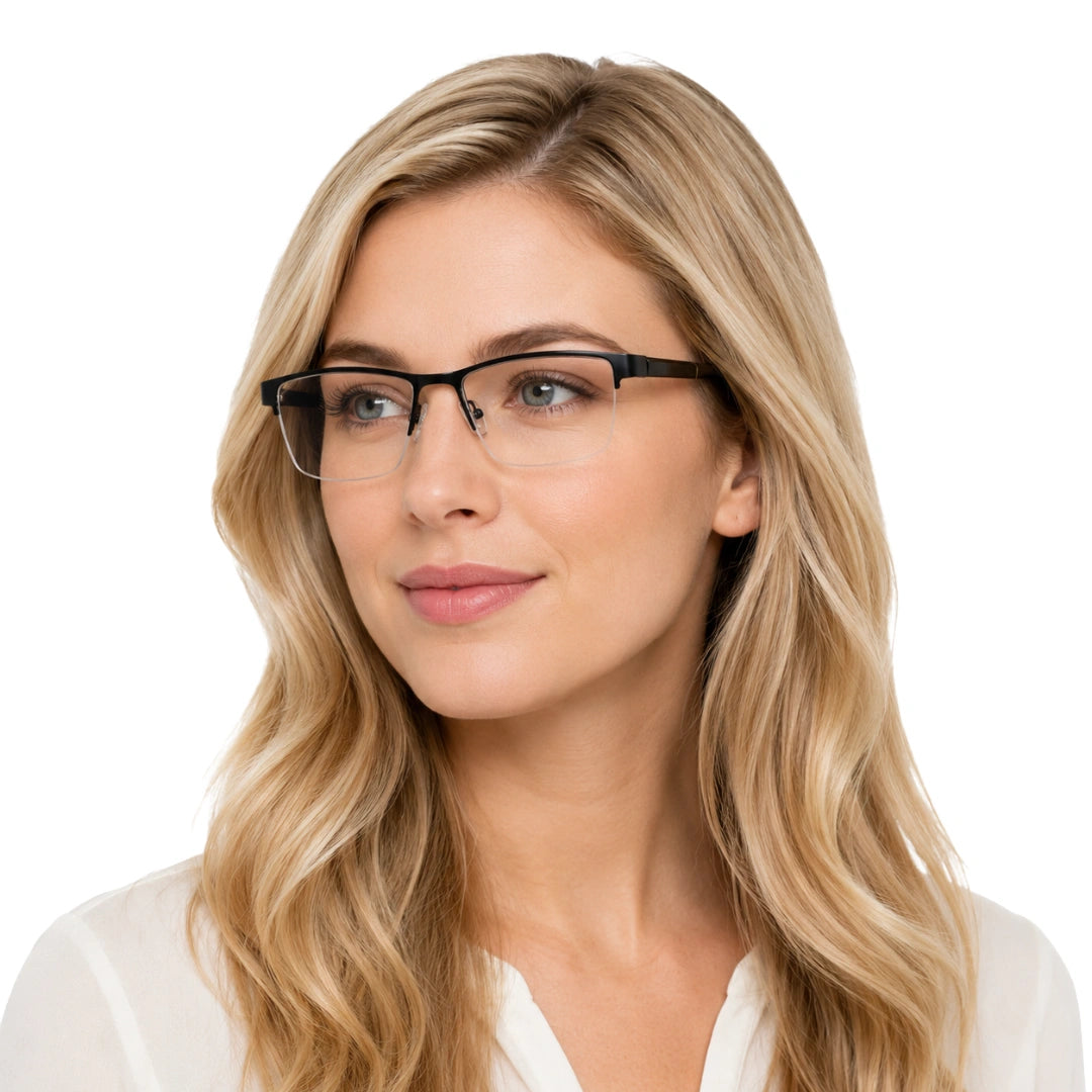 GREY JACK 58008 | Classic Semi-Rimless Rectangle Eyeglasses-zoom-6
