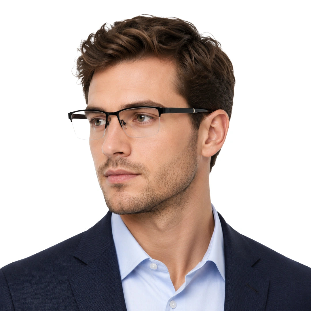 GREY JACK 58008 | Classic Semi-Rimless Rectangle Eyeglasses-7